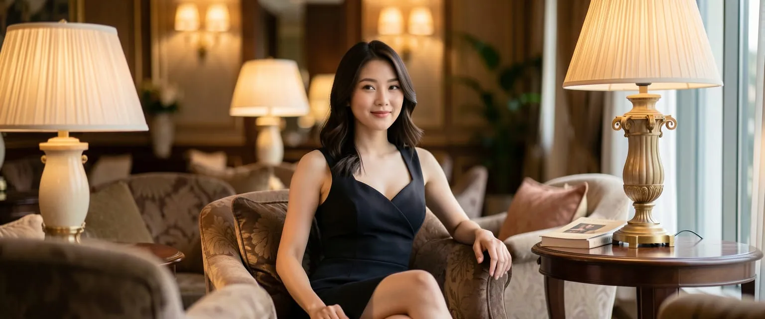 Escort lying on bed